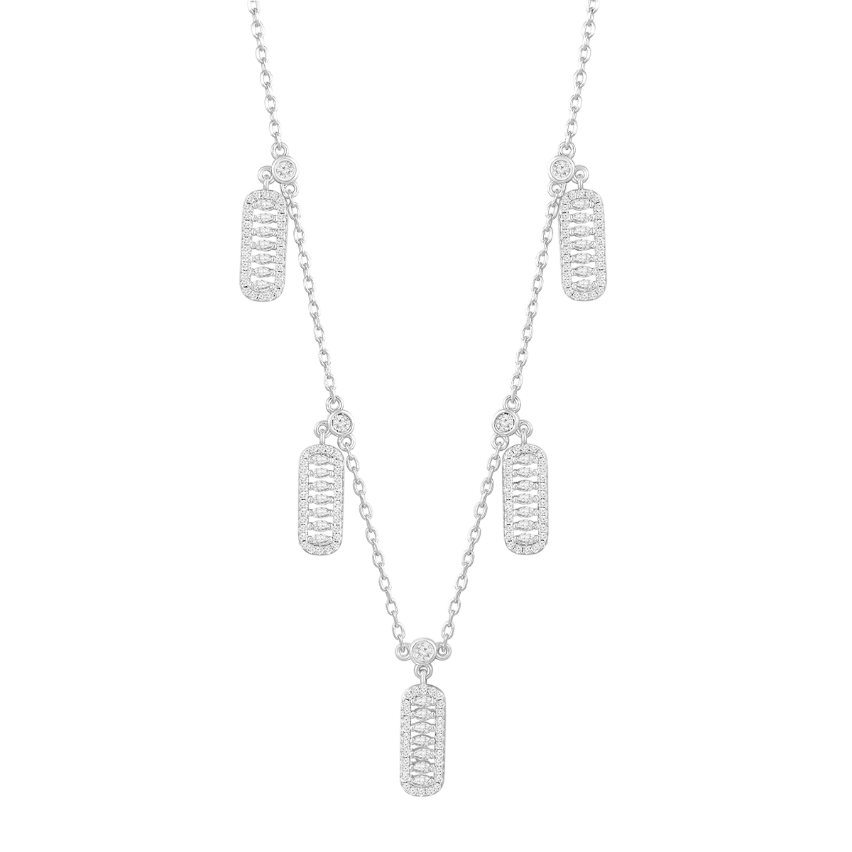 قلادة فاين بتصميم متعدد / اللون الفضي