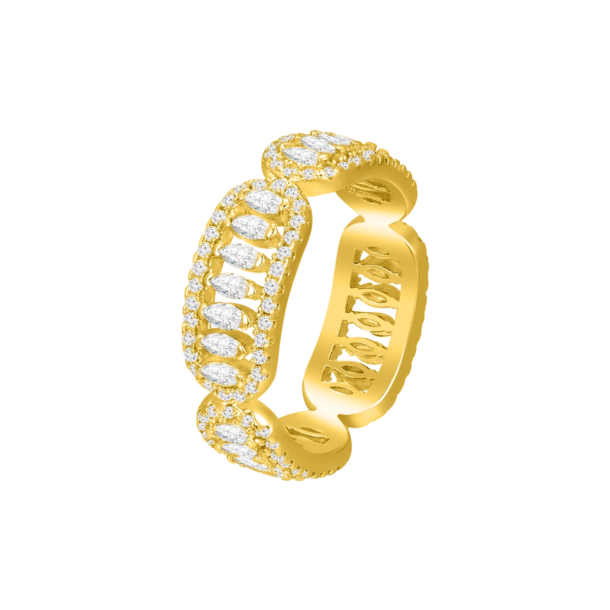 خاتم فاين بتصميم متعدد / اللون الذهبي