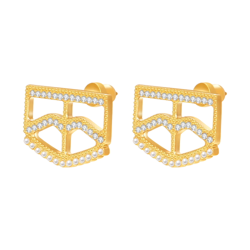 برقع / أقراط باللون الذهبي