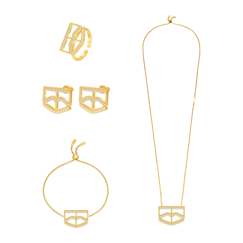 برقع / طقم باللون الذهبي