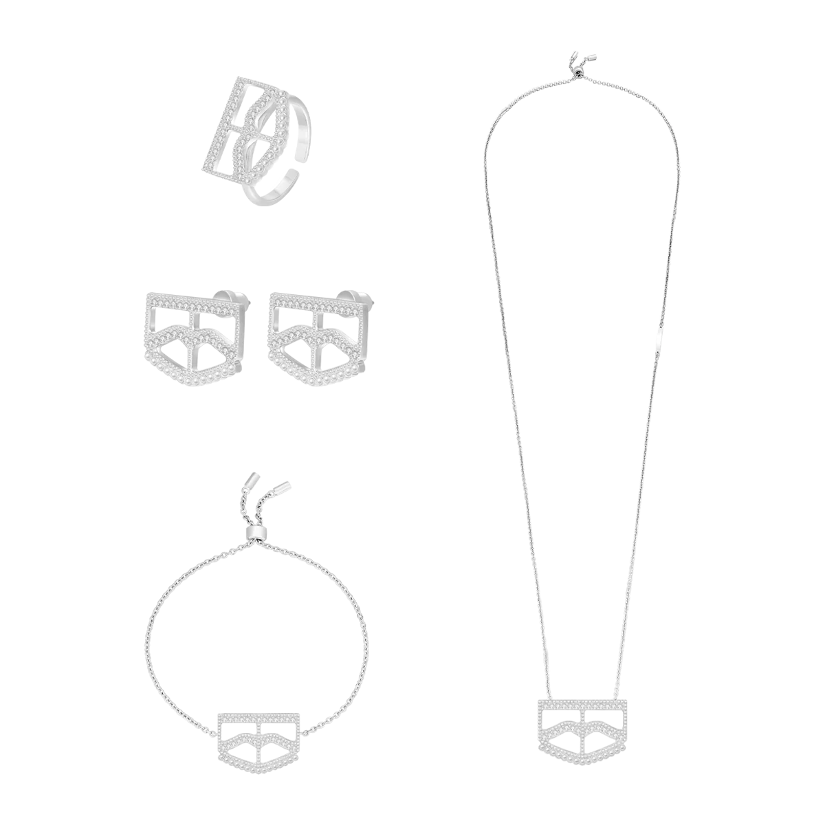 برقع / طقم باللون الفضي