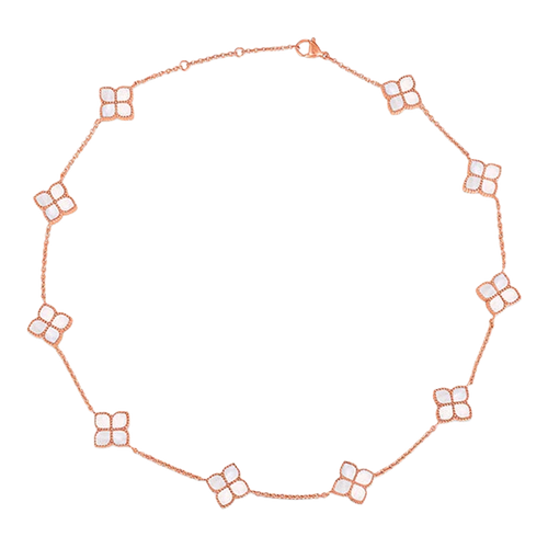 قلادة الجوري القصيرة / لؤلؤ بلون الروز قولد