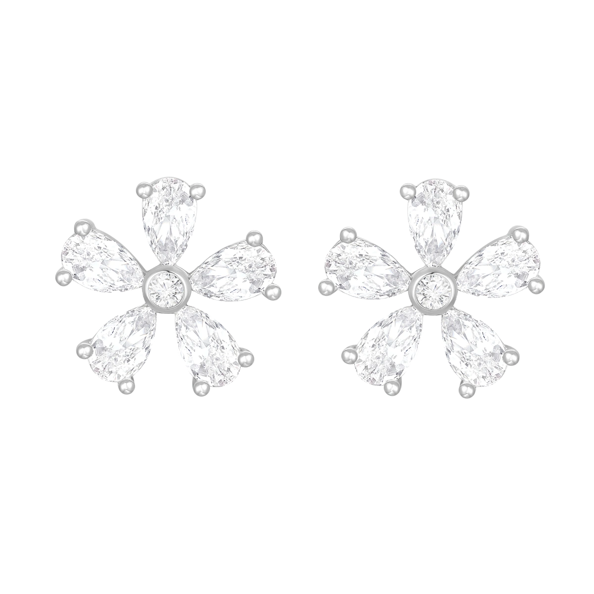 ديزي فلاور/ أقراط باللون الفضي