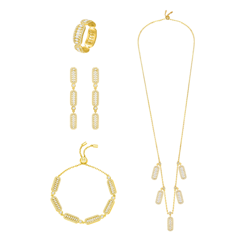 طقم فاين بتصميم متعدد / اللون الذهبي