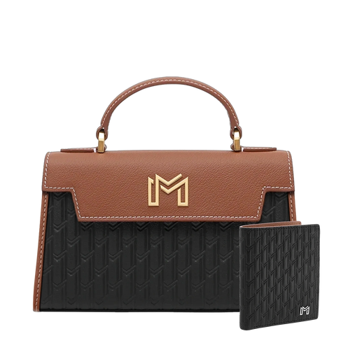 شنطة حصة / أسود مع تان