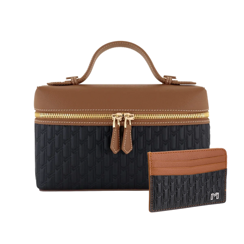 شنطة ميثاء / اسود و تان