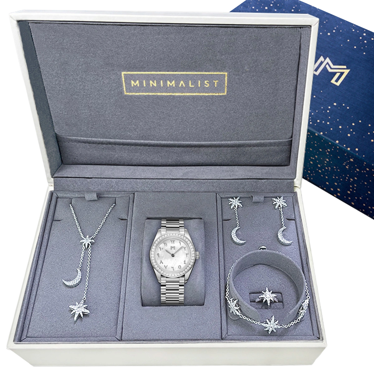 مون ستار / طقم باللون الفضي