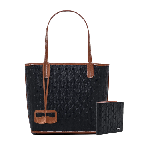 شنطة ميني توت / اسود مع تان