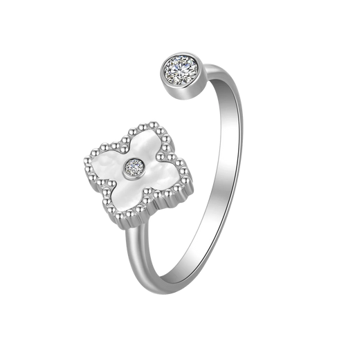 ميني جوري / خاتم اللؤلؤ باللون الفضي