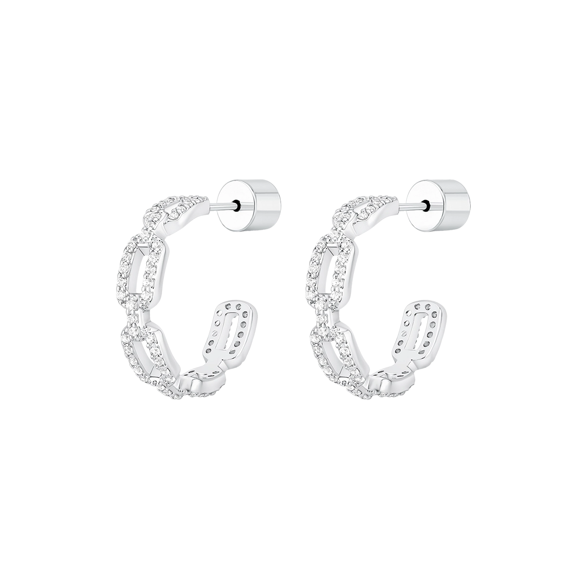 لينكس / أقراط دائرية باللون الفضي