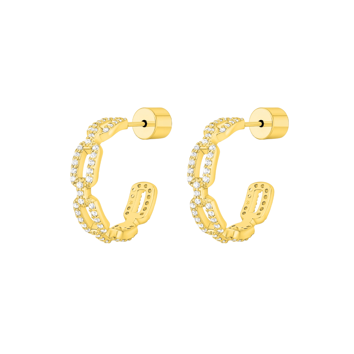 لينكس / أقراط دائرية باللون الذهبي