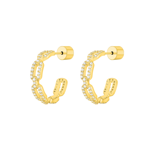 لينكس / أقراط دائرية باللون الذهبي