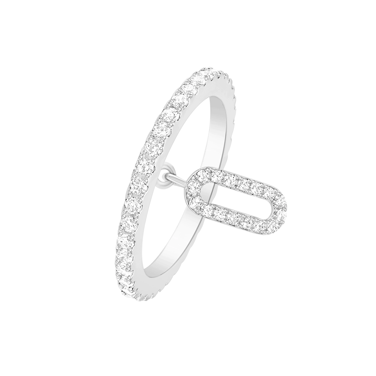 لينكس/ خاتم باللون الفضي بتصميم ثنائي