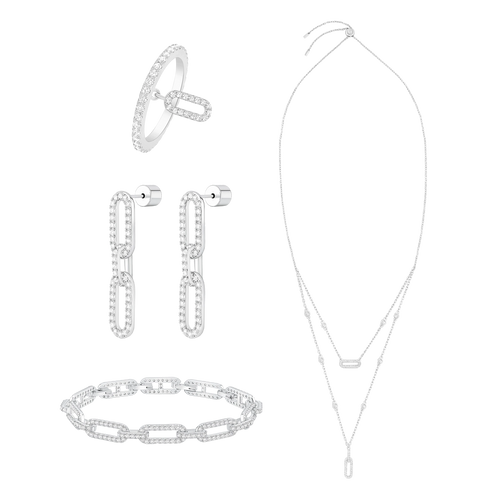 لينكس/ طقم باللون الفضي بالتصميم الأيقوني