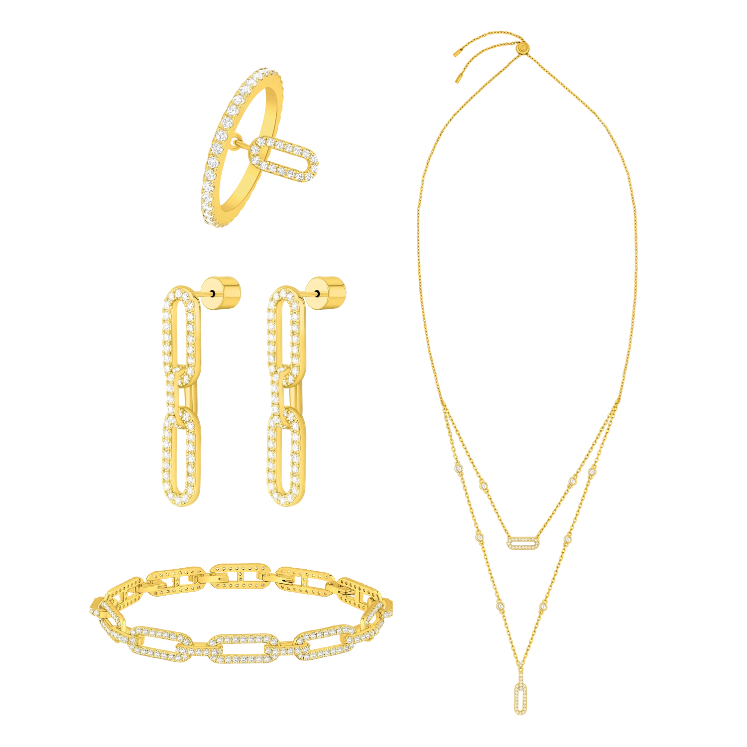 لينكس/ طقم باللون الذهبي بالتصميم الأيقوني