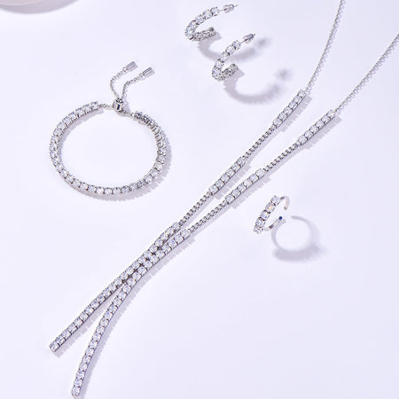 مجموعة هدية عليا / ميني جوري فضي للنساء