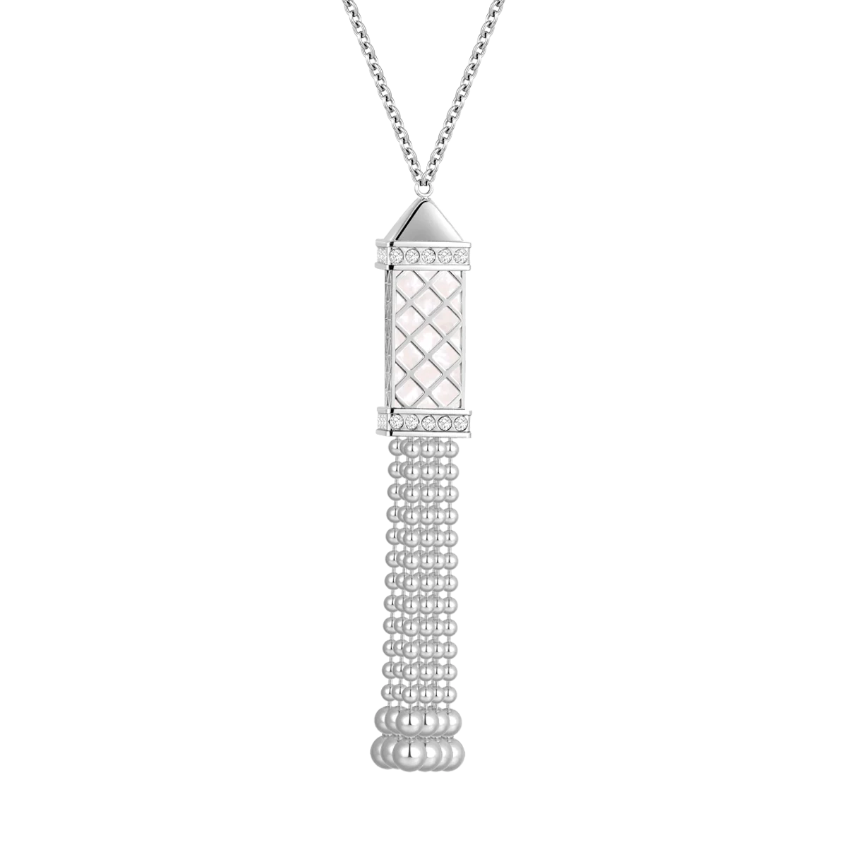 تاسل / عقد اللؤلؤ باللون الفضي