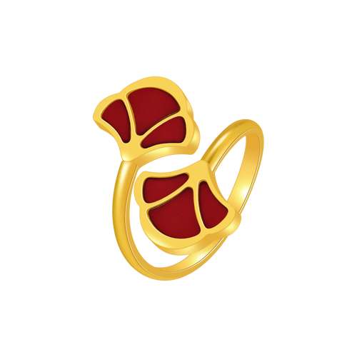 توليب / خاتم الحجر الأحمر باللون الذهبي