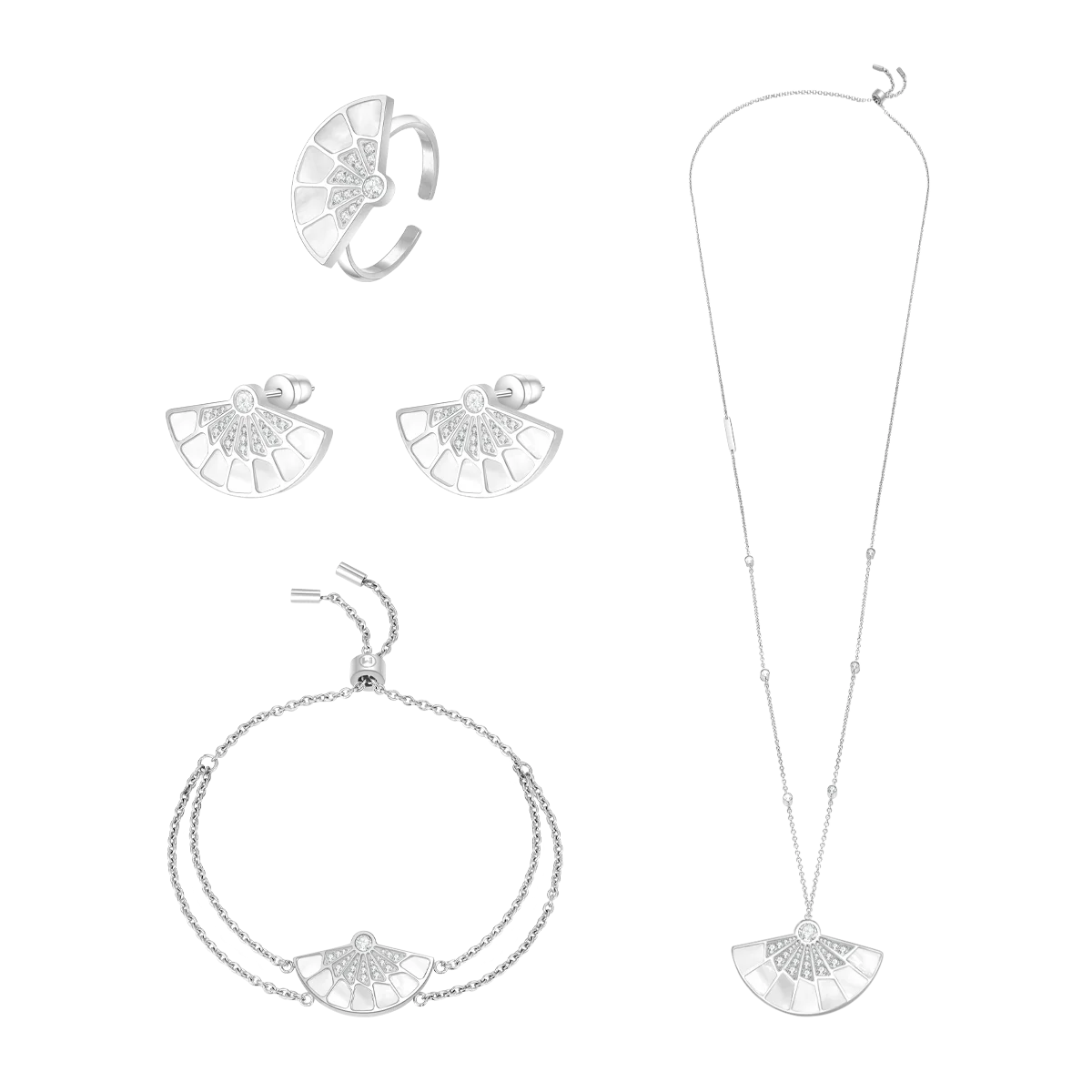 فان / طقم باللون الفضي