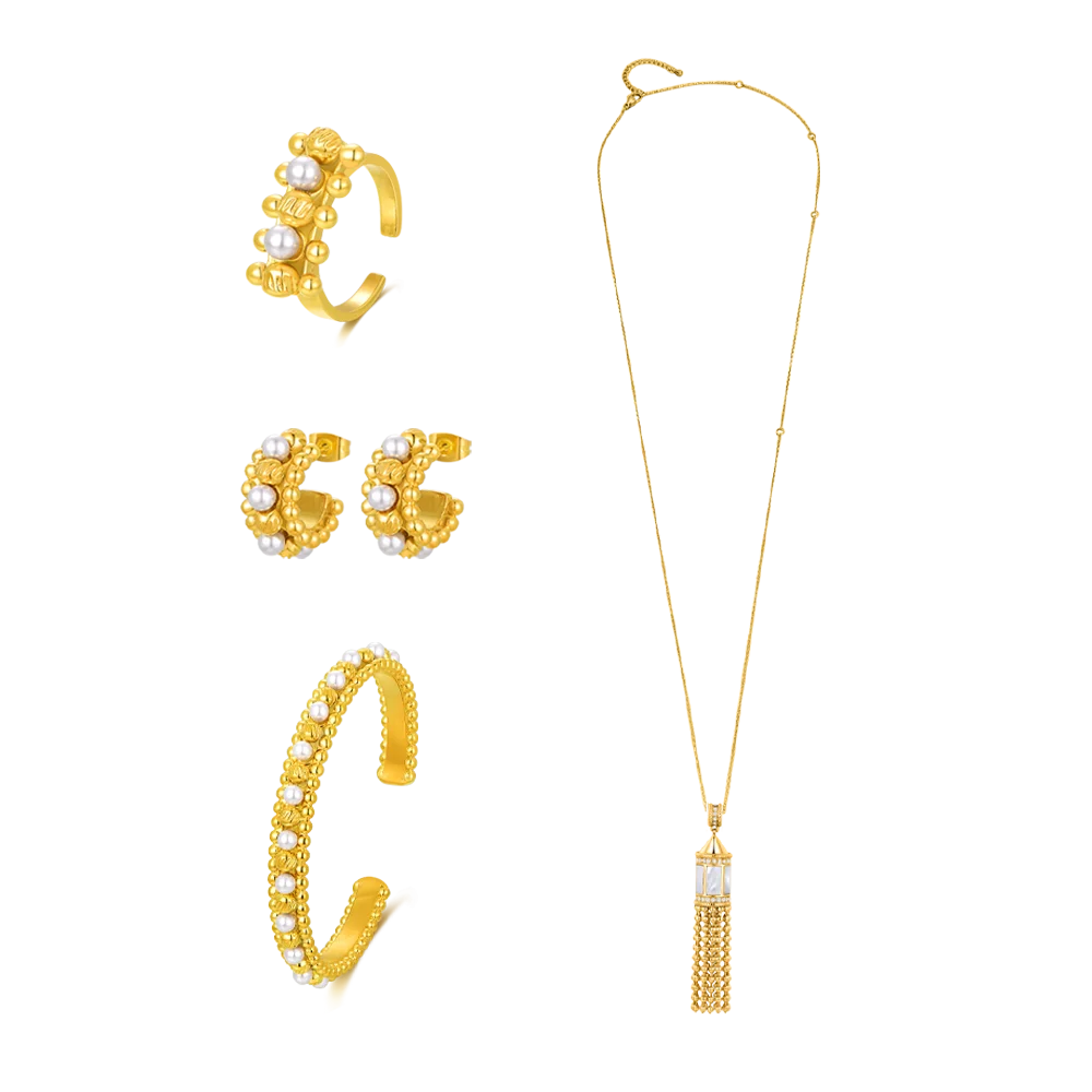 صدف / طقم باللون الذهبي