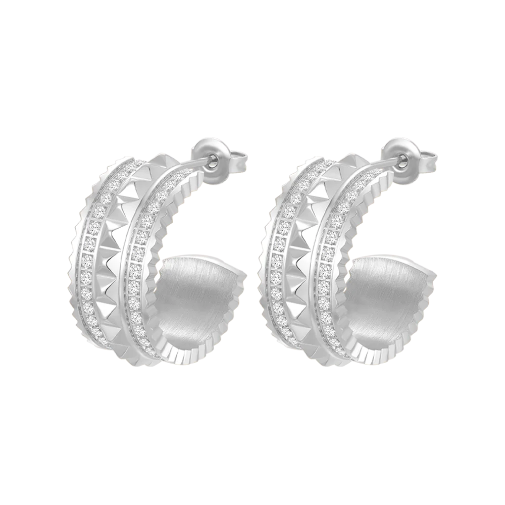 شمس / أقراط باللون الفضي