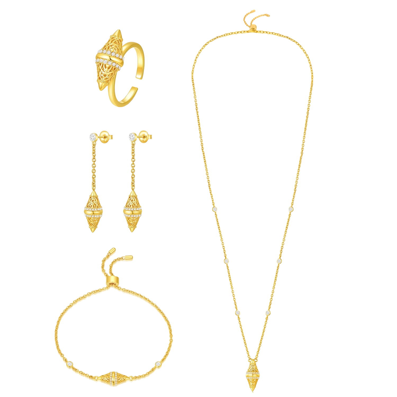 طقم لانترن بتصميم بسيط / اللون الذهبي