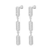 أقراط فاين بتصميم ثلاثي / اللون الفضي