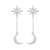 مون ستار / أقراط باللون الفضي