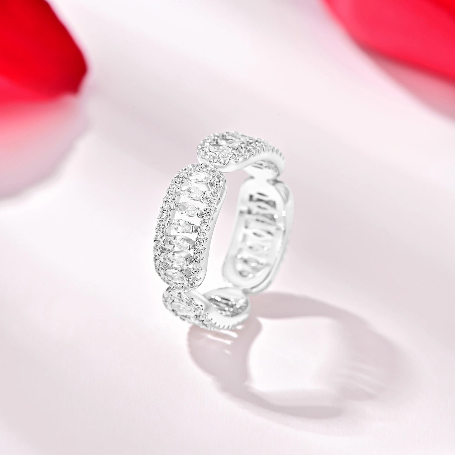 خاتم فاين بتصميم متعدد / اللون الفضي