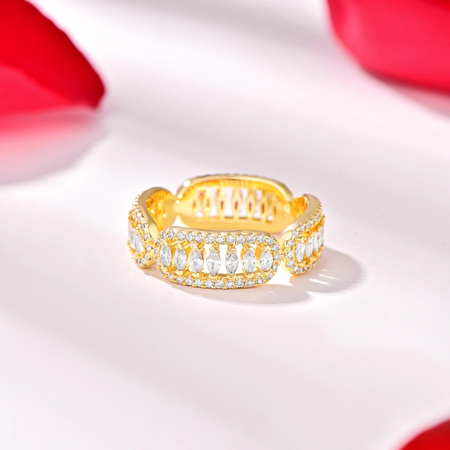 خاتم فاين بتصميم متعدد / اللون الذهبي