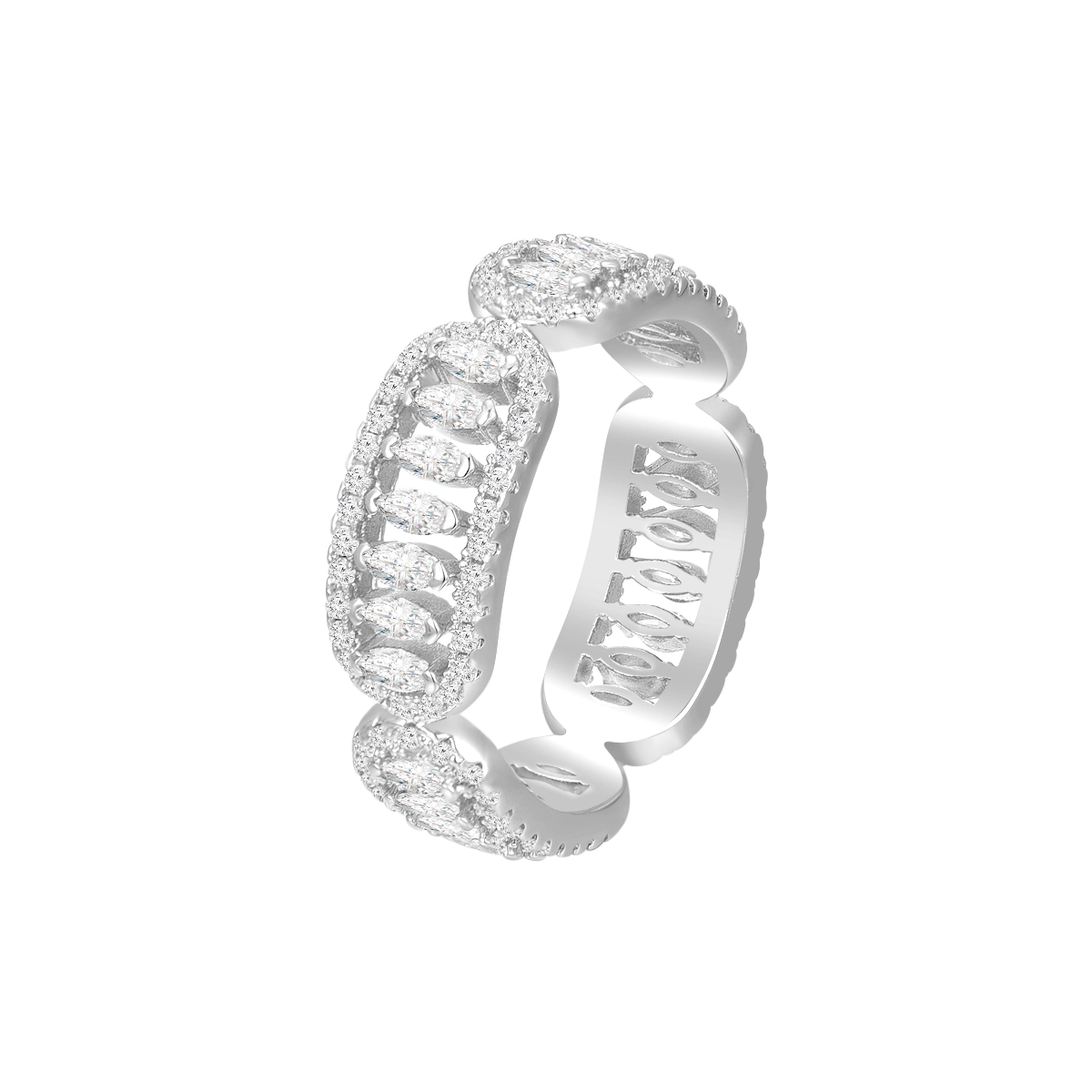 طقم فاين بتصميم متعدد / اللون الفضي