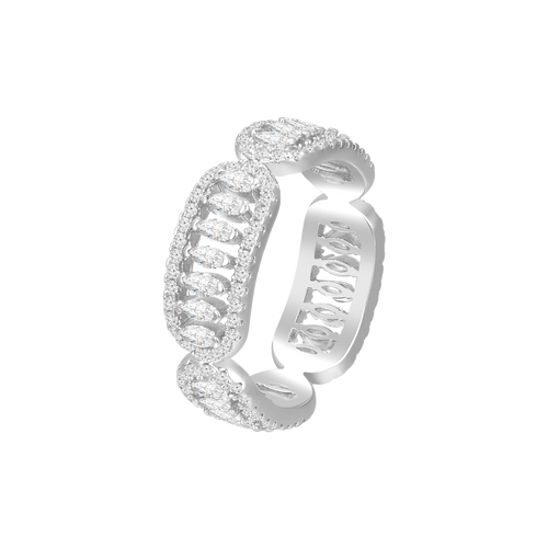 خاتم فاين بتصميم متعدد / اللون الفضي