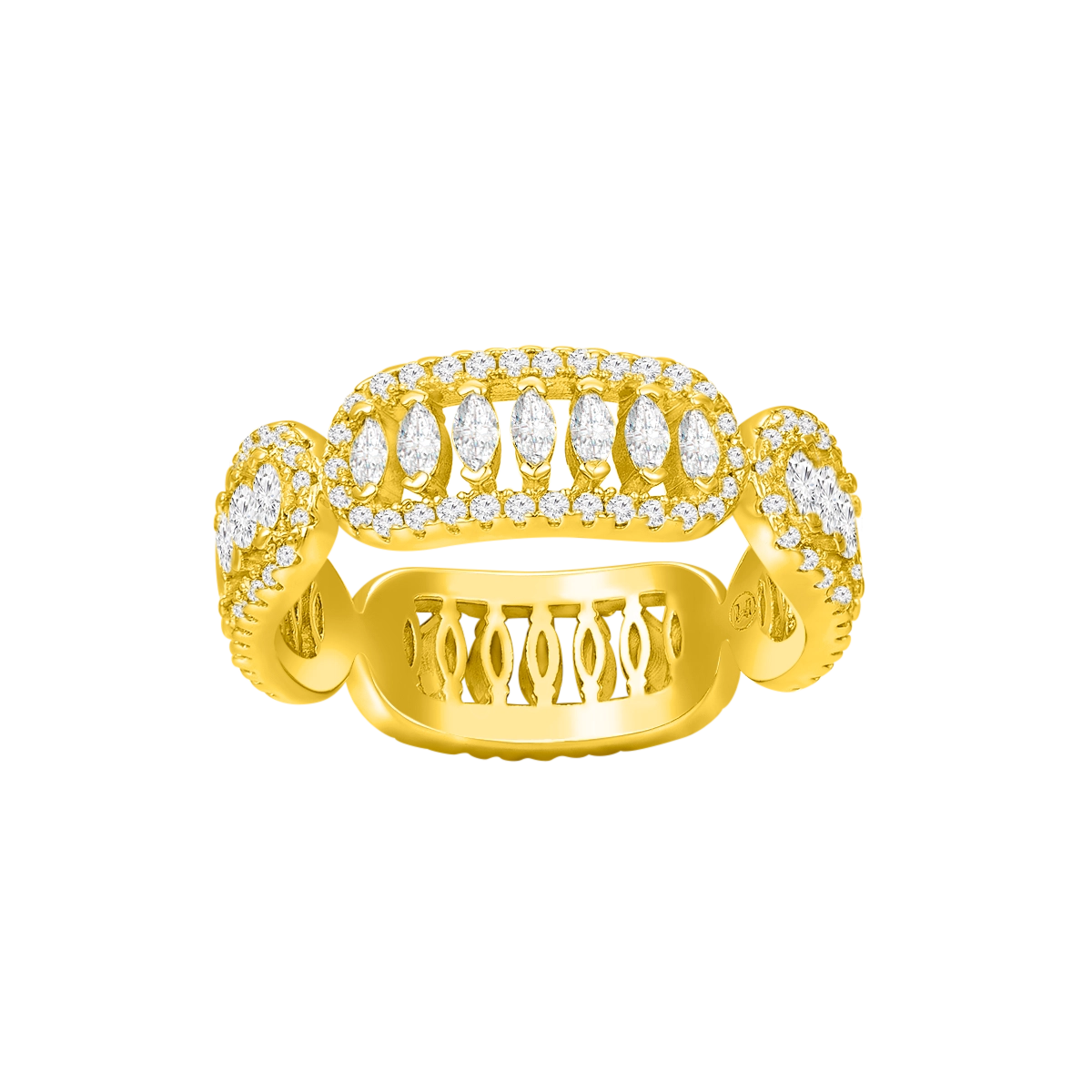 خاتم فاين بتصميم متعدد / اللون الذهبي