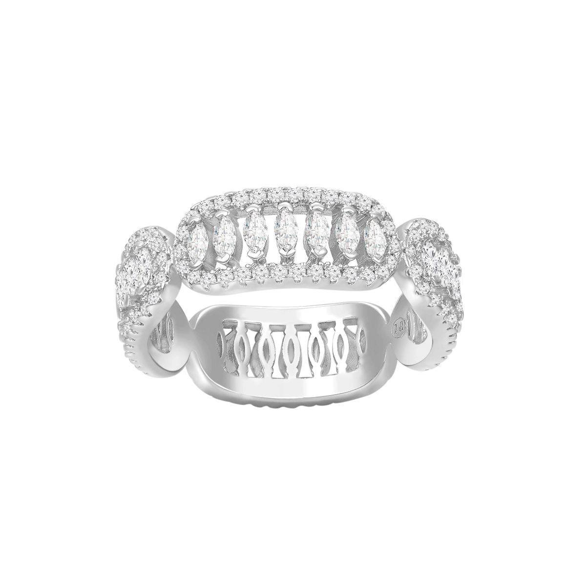 خاتم فاين بتصميم متعدد / اللون الفضي