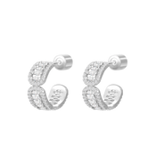 أقراط فاين بتصميم دائري / اللون الفضي