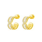 أقراط فاين بتصميم دائري / اللون الذهبي