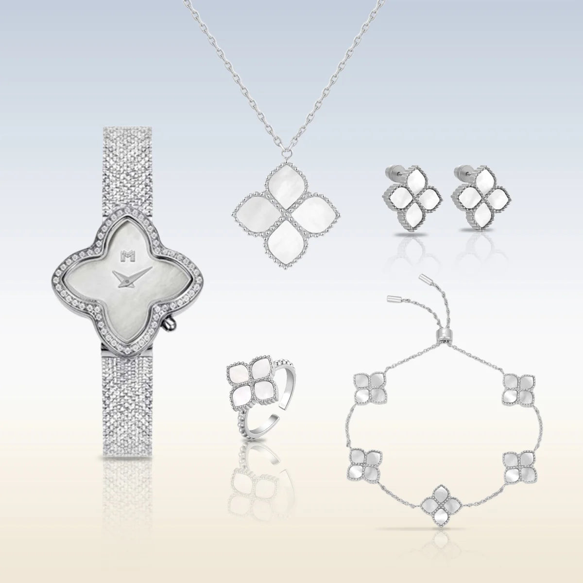 مجموعة هدية عليا / جوري فضي للنساء