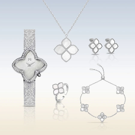 مجموعة هدية عليا / جوري فضي للنساء