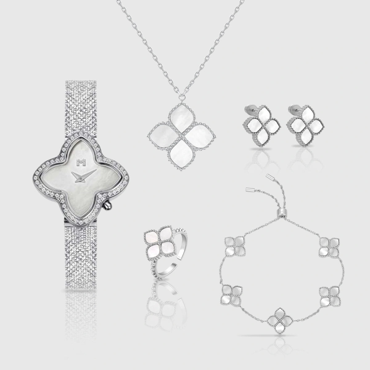 مجموعة هدية عليا / جوري فضي للنساء