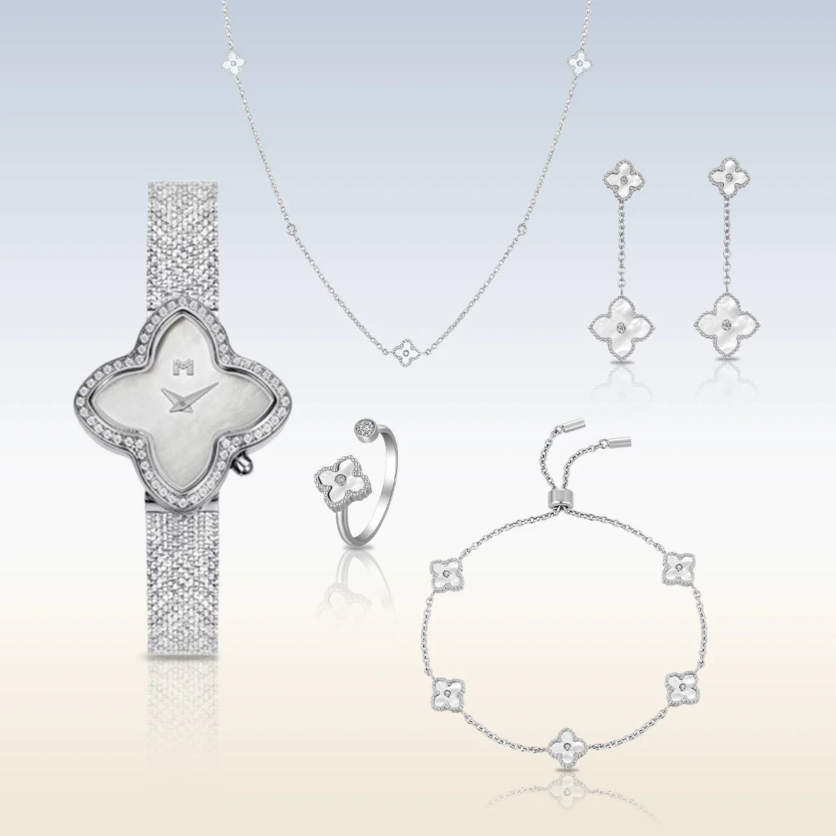 مجموعة هدية عليا / ميني جوري فضي للنساء | مينيماليست