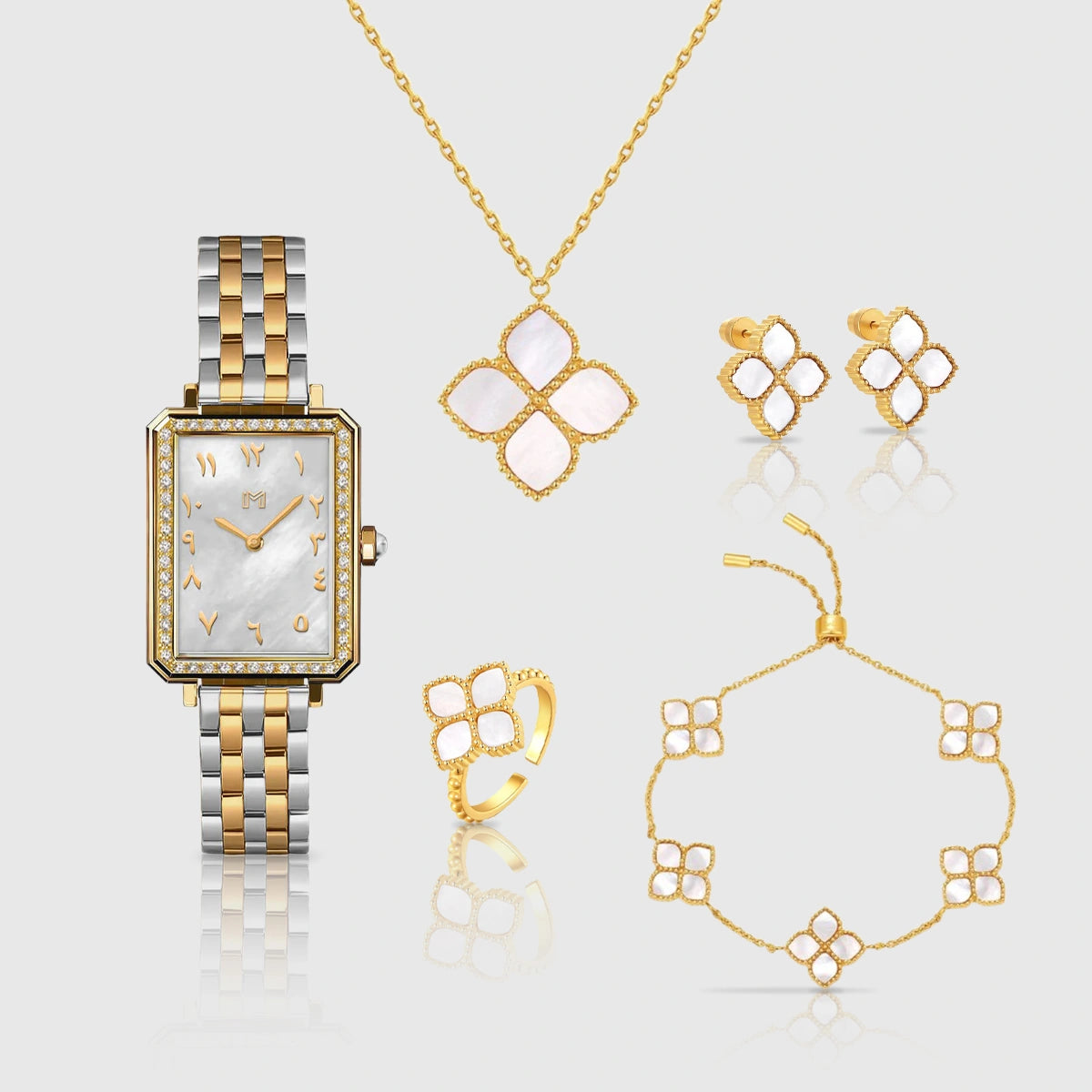 مجموعة هدية أمل/ جوري ذهبي للنساء