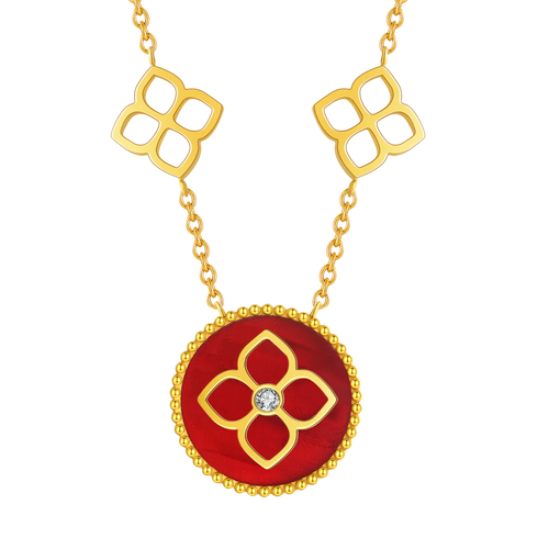 أميرة / عُقد الحجر الأحمر باللون الذهبي