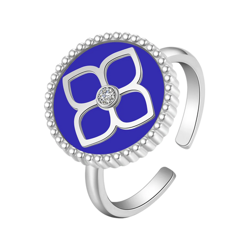 أميرة / خاتم الحجر الأزرق باللون الفضي