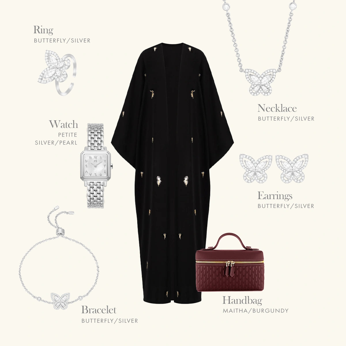 بترفلاي / خاتم باللون الفضي