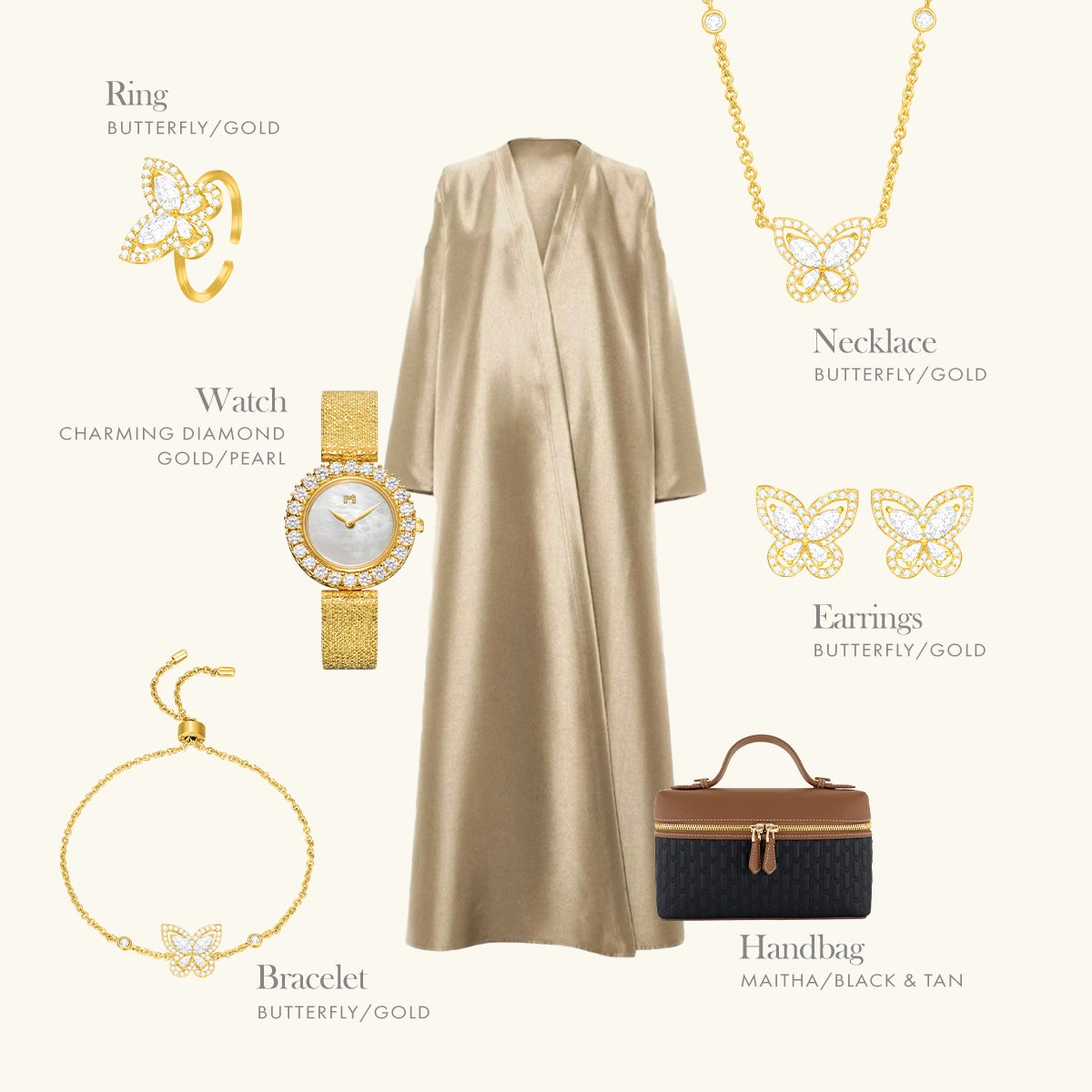 بترفلاي / سوار اللون الذهبي