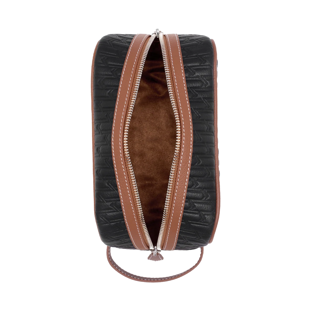 باوتش السفر أسود مع تان / فضي