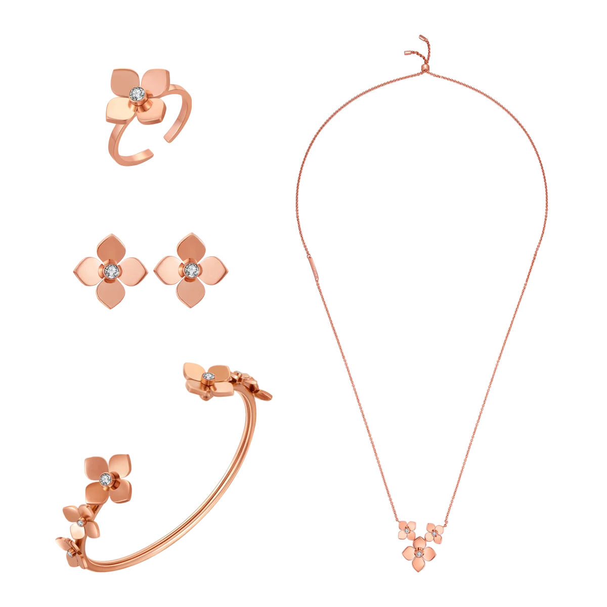 بلوم / طقم البلوم بلون الروز قولد