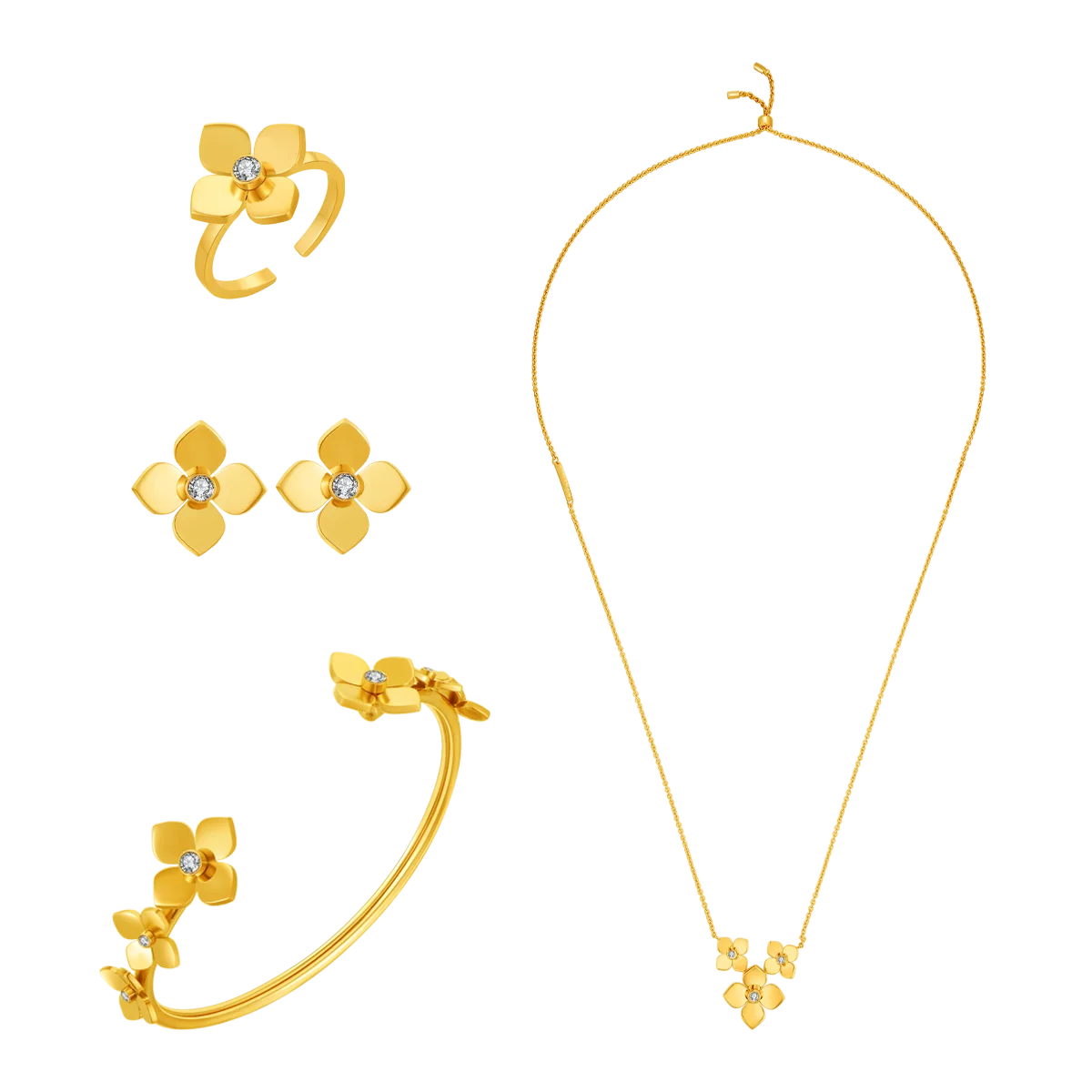 بلوم / طقم البلوم باللون الذهبي