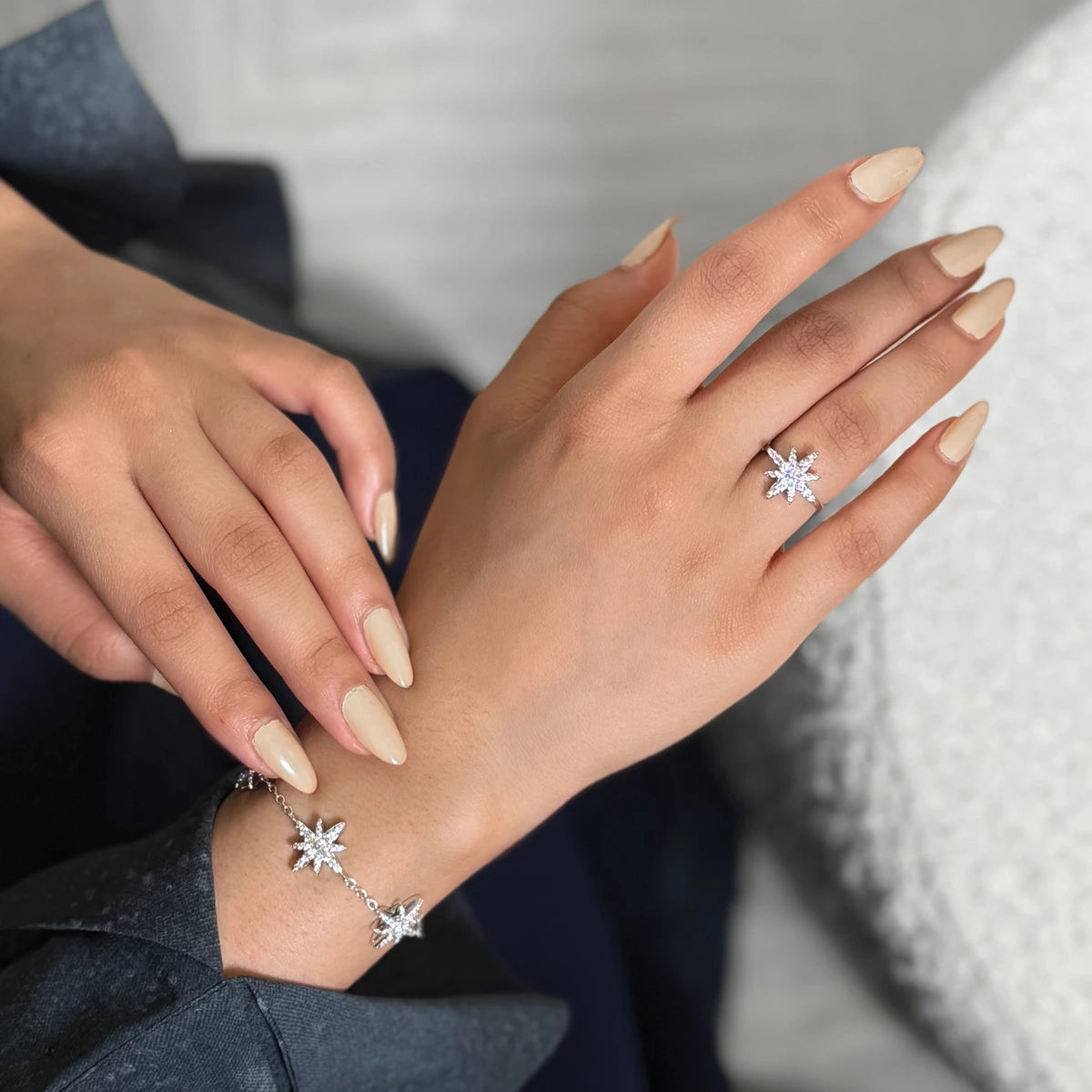 مون ستار / خاتم باللون الفضي