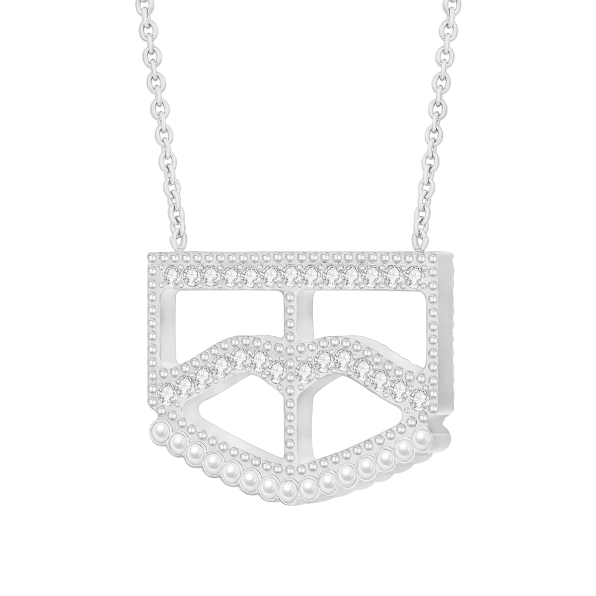 برقع / قلادة باللون الفضي